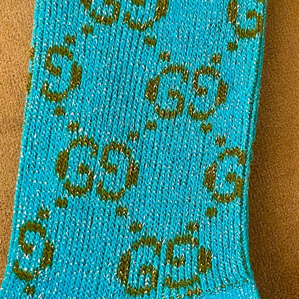 Gucci Blue GG Socks - Picture 2 of 2